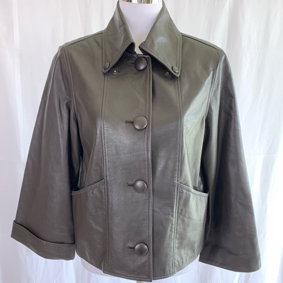 Anne Klein Genuine Leather Jacket Size 10 - Picture 1 of 10